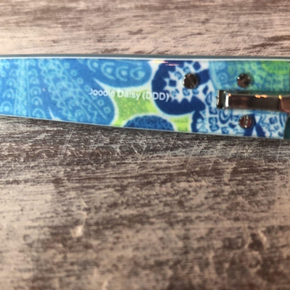 Vera Bradley Black Eyeglass frames Blue Lime accent colors plus eyeglasses case - Picture 4 of 12